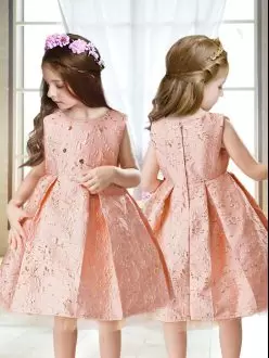 Embroidery Pageant Gowns Pink Zipper Sleeveless Mini Length