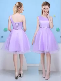 Discount Lavender One Shoulder Short Damas Dress for Quinceanera Party