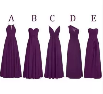 Fashion Purple Bridesmaid Dress Wedding Party with Ruching Halter Top Sleeveless Lace Up