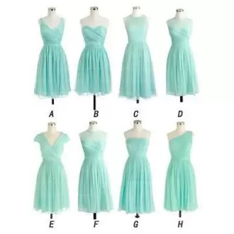 Admirable Sleeveless V-neck Lace Up Mini Length Ruching Quinceanera Court of Honor Dress V-neck