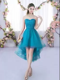 Sweetheart Sleeveless Tulle Bridesmaid Dress Lace Lace Up