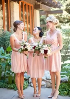 Eye-catching Pink Wedding Party Dress Party and Wedding Party with Ruching V-neck Sleeveless Lace Up